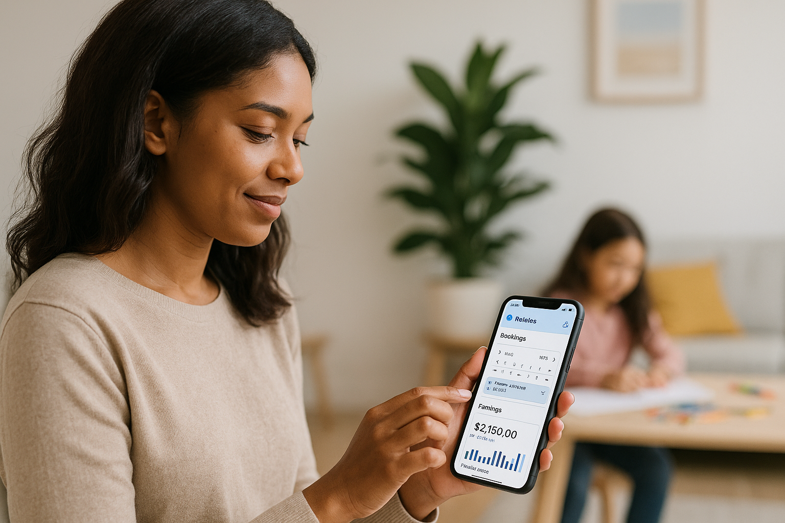 Tutor or therapist using Kideloa to manage bookings and earnings
